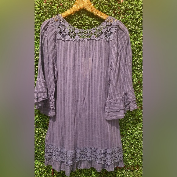 Brand New with Tags MONO RENO Navy Blue Dress with Lace Trim. sz M - Picture 3 of 3